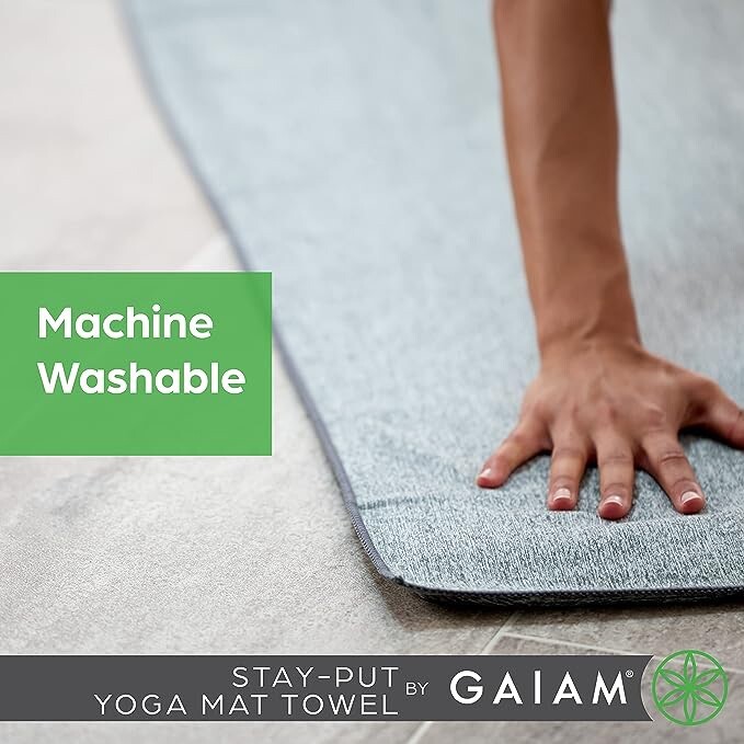 Gaiam Active Dry Yoga Mat Towel Stay Put Corner 70&Prime;x26&Prime; Absorbent Quick Drying