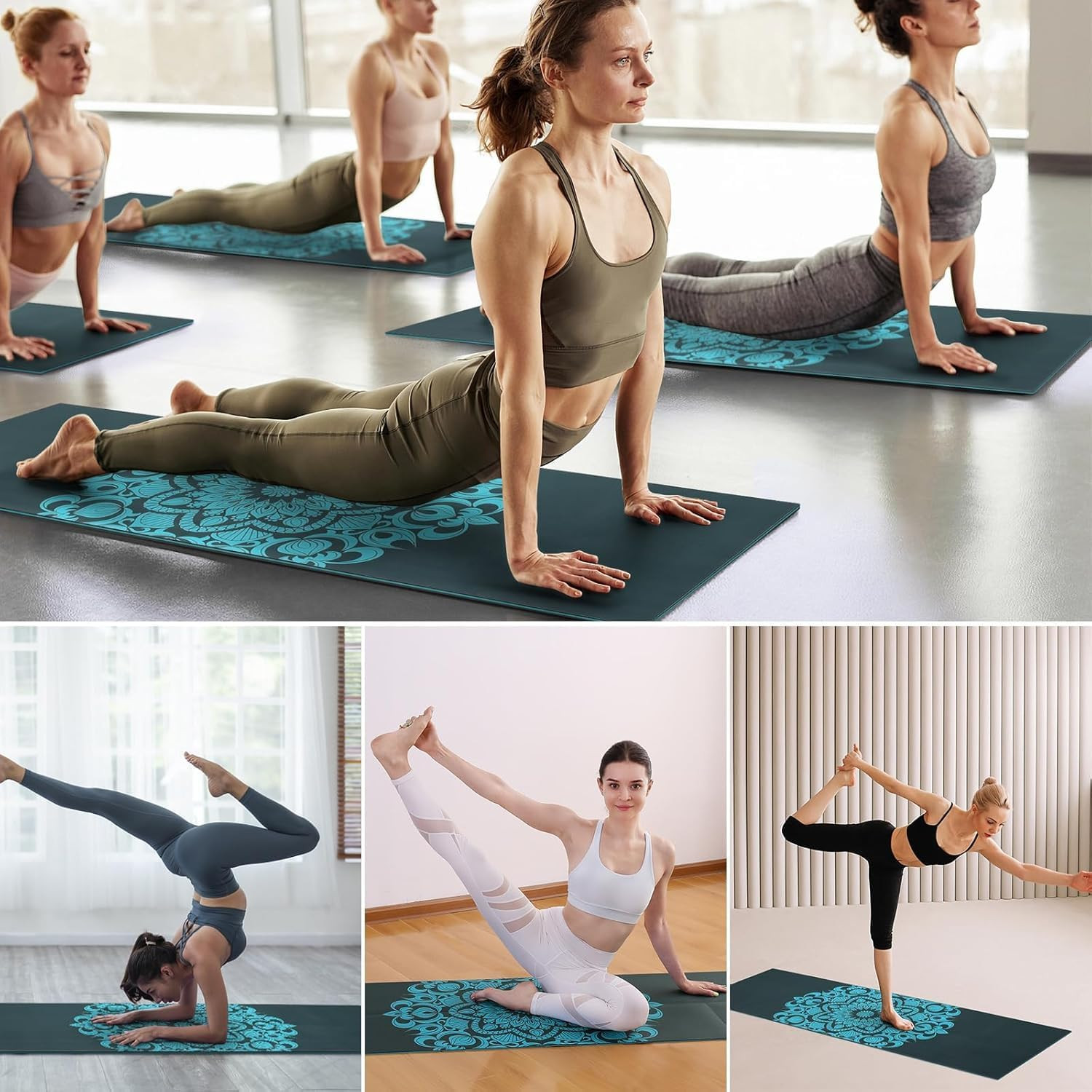 Folding Yoga Mat, Eco-Friendly PVC Travel Yoga Mat Packable, Double Sided Non-Sl