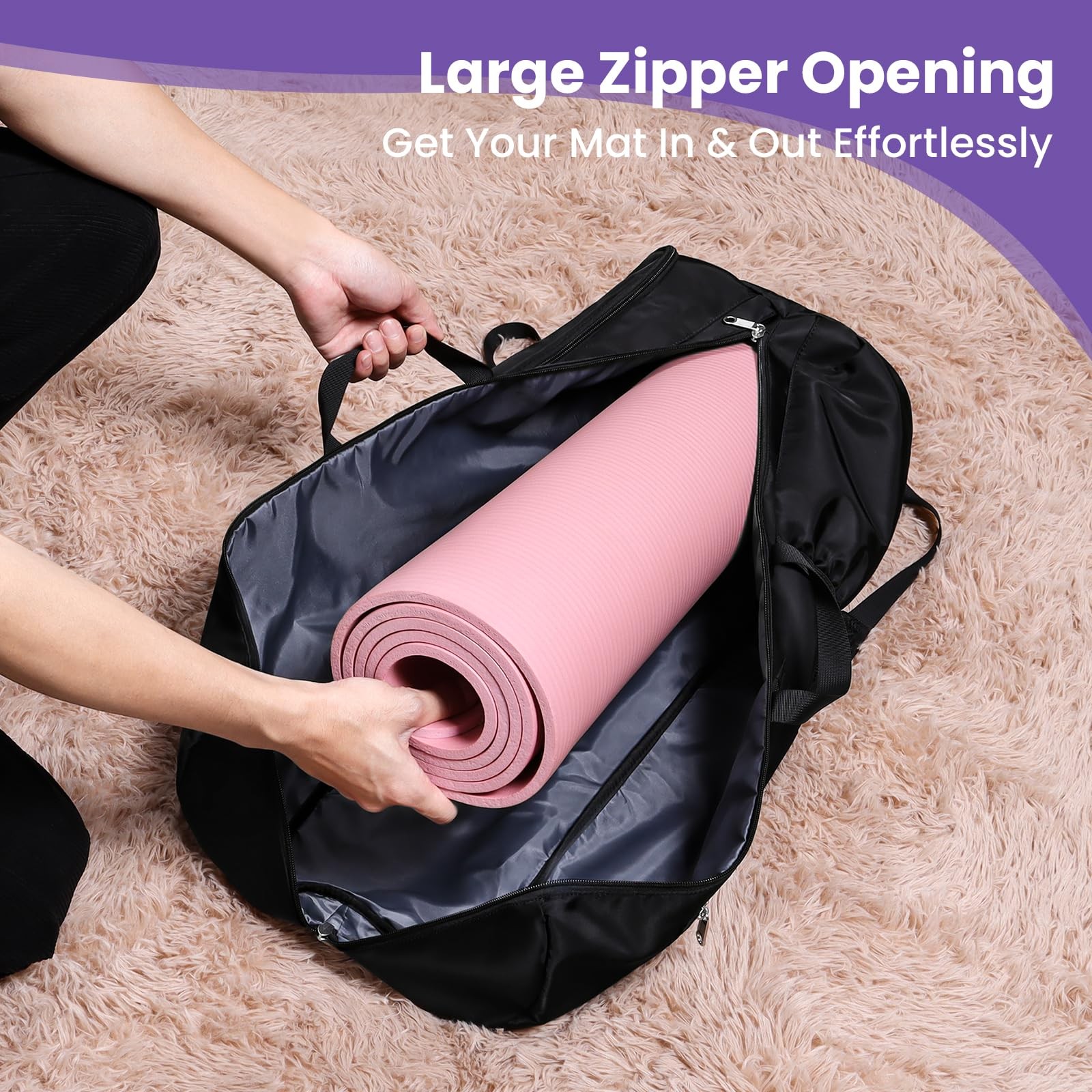 Yoga Mat Bag Backpack For Women Men MultiPockets Carrier For Gym Pilates