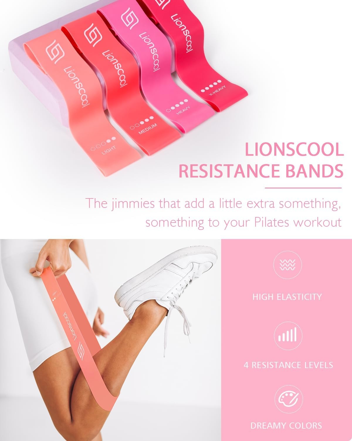 LIONSCOOL Pilates Ring Set – 14&Prime; Anti-Deformation Magic Circle with Padded Ha…