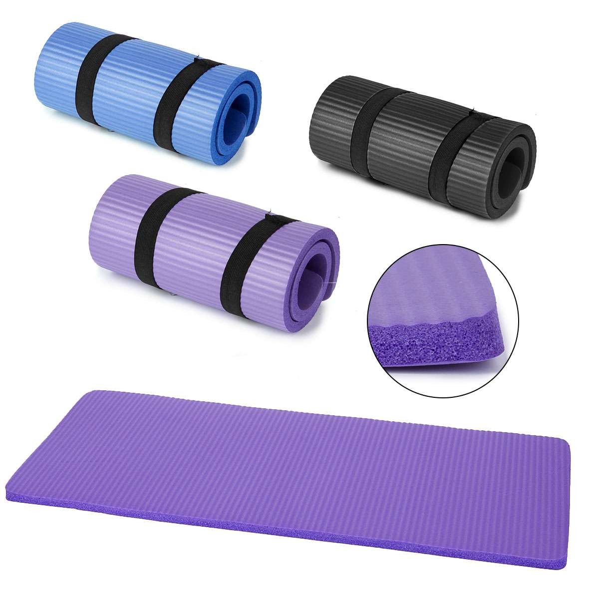 2pcs Thick 15mm Yoga Mats Exercise Gym Fitness Mat Non-Slip With Carry Strap US