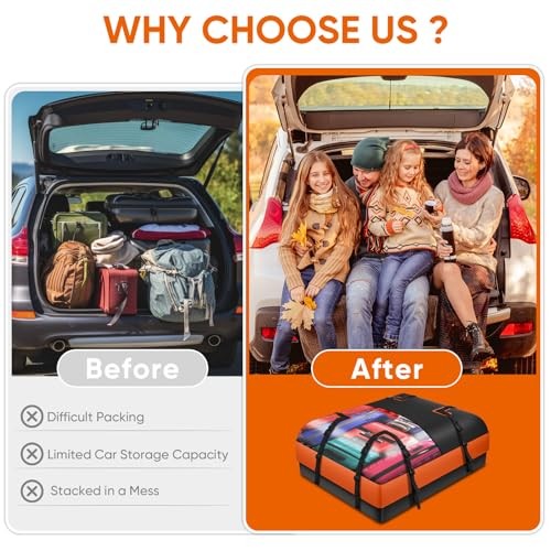 Car Rooftop Waterproof Bag,20 Cubic Feet Large Capacity 20 Cubic feet