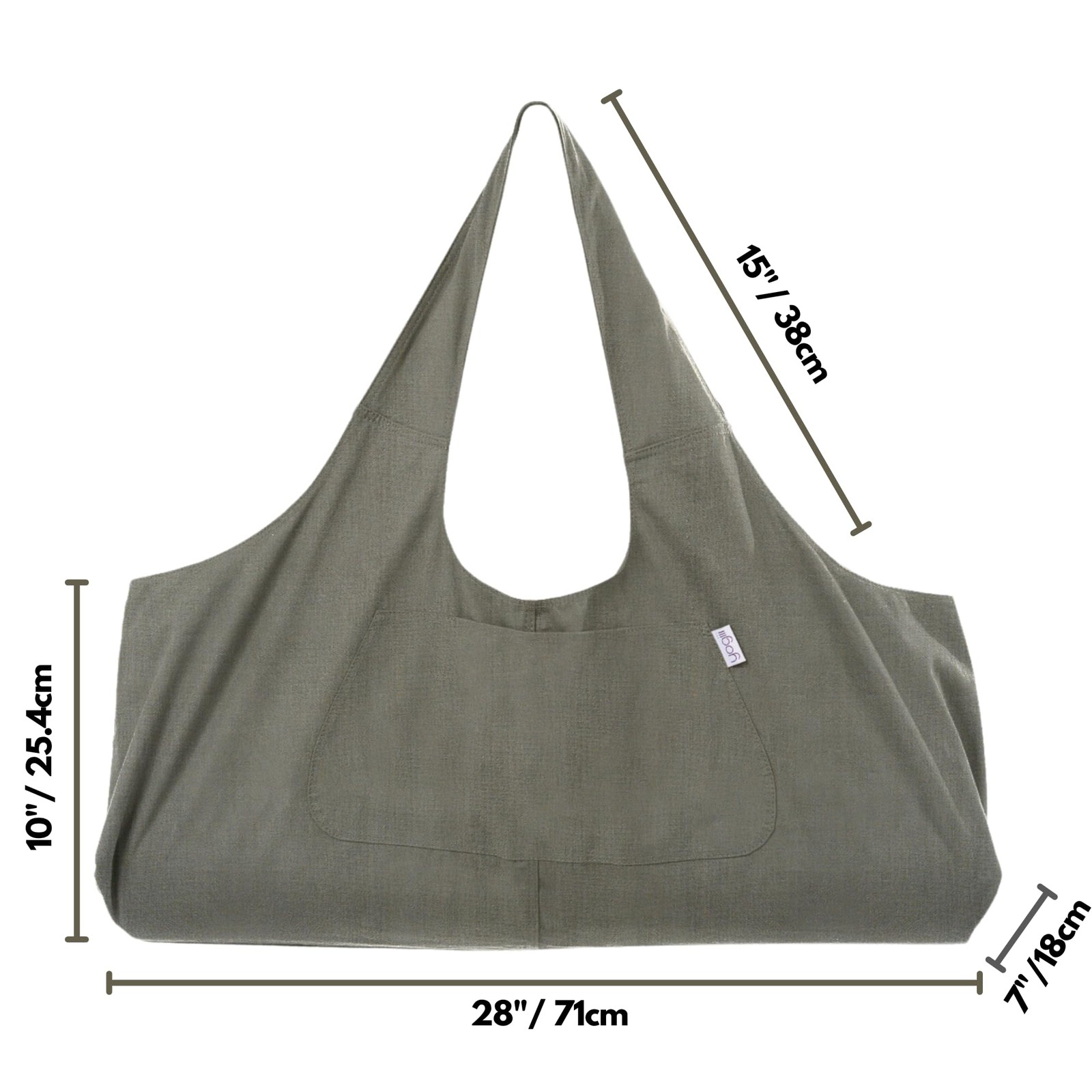 YogiiiTotePRO Olivine Green Yoga Bag Large Lightweight Durable Carrier