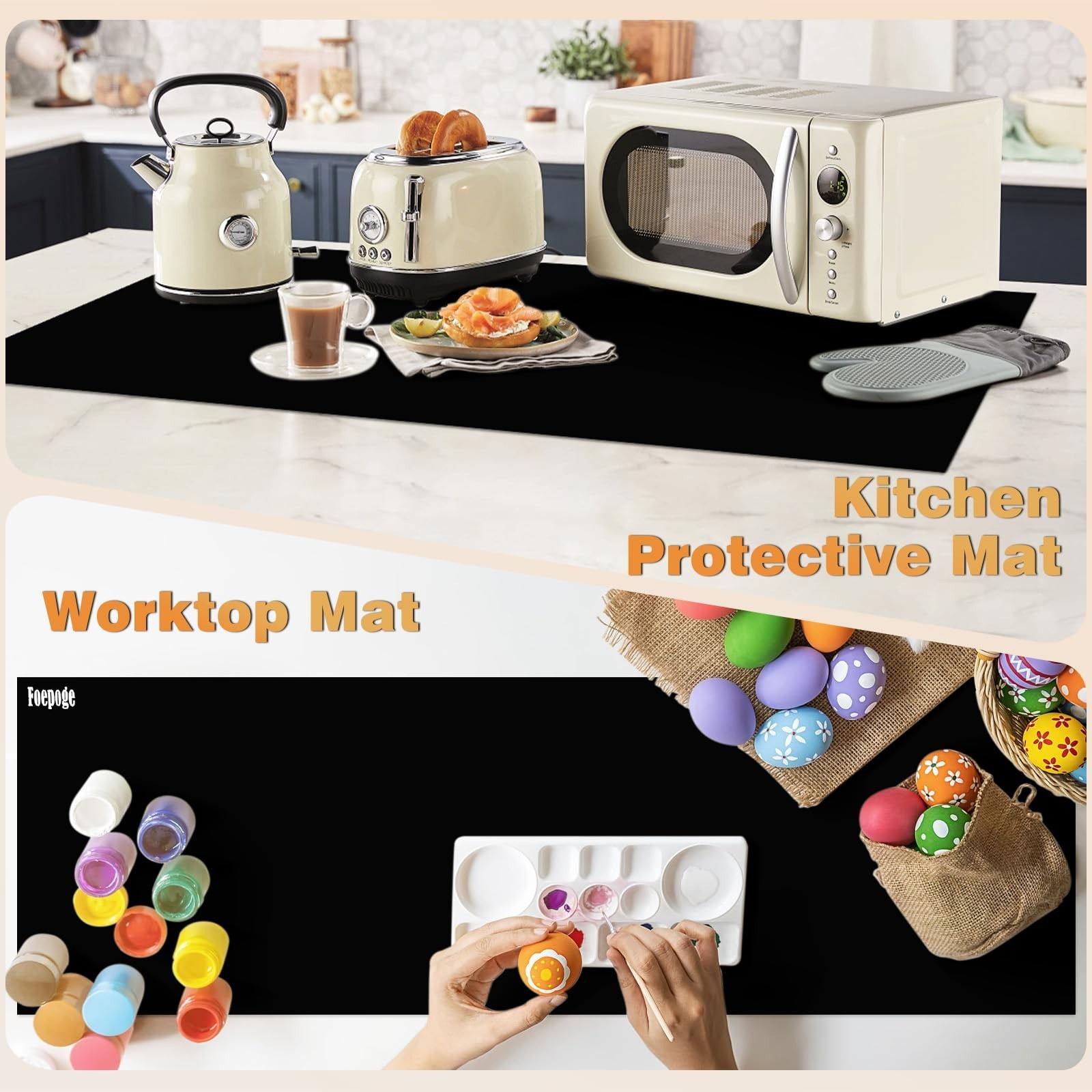 49.2&Prime; x 15.7&Prime; Large Silicone Mat for Kitchen Counter Protector, Cuttable Sili…