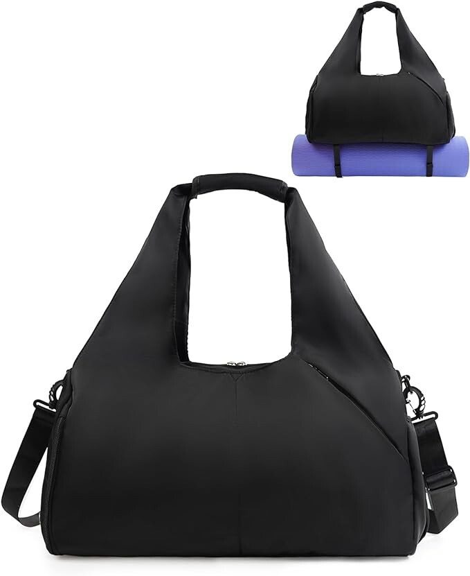 Gym Bag for Women with Shoe Compartment Yoga Mat Bag with Wet Pocket