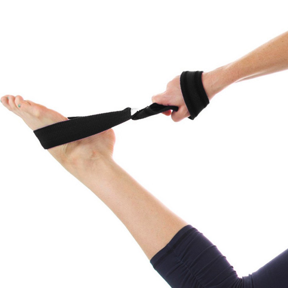 Yoga Strap Belt Black Exercise Stretch Band for Fitness Improve Body Flexibility