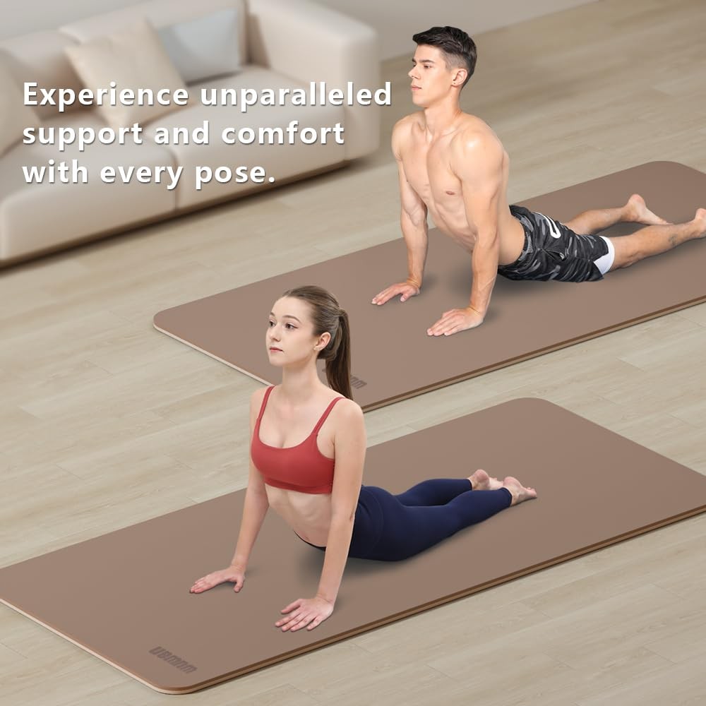 Yoga Mat Non-Slip Extra Thick 1/3&Prime; Wide 72 x 32 inches, milky coffee