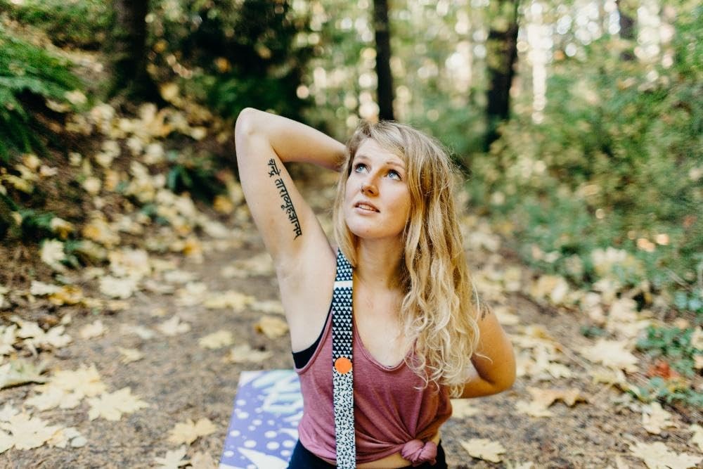 Bowie Yoga Strap – 68&Prime; 100% Cotton Stretching & Carrying Strap with Metal D-R…