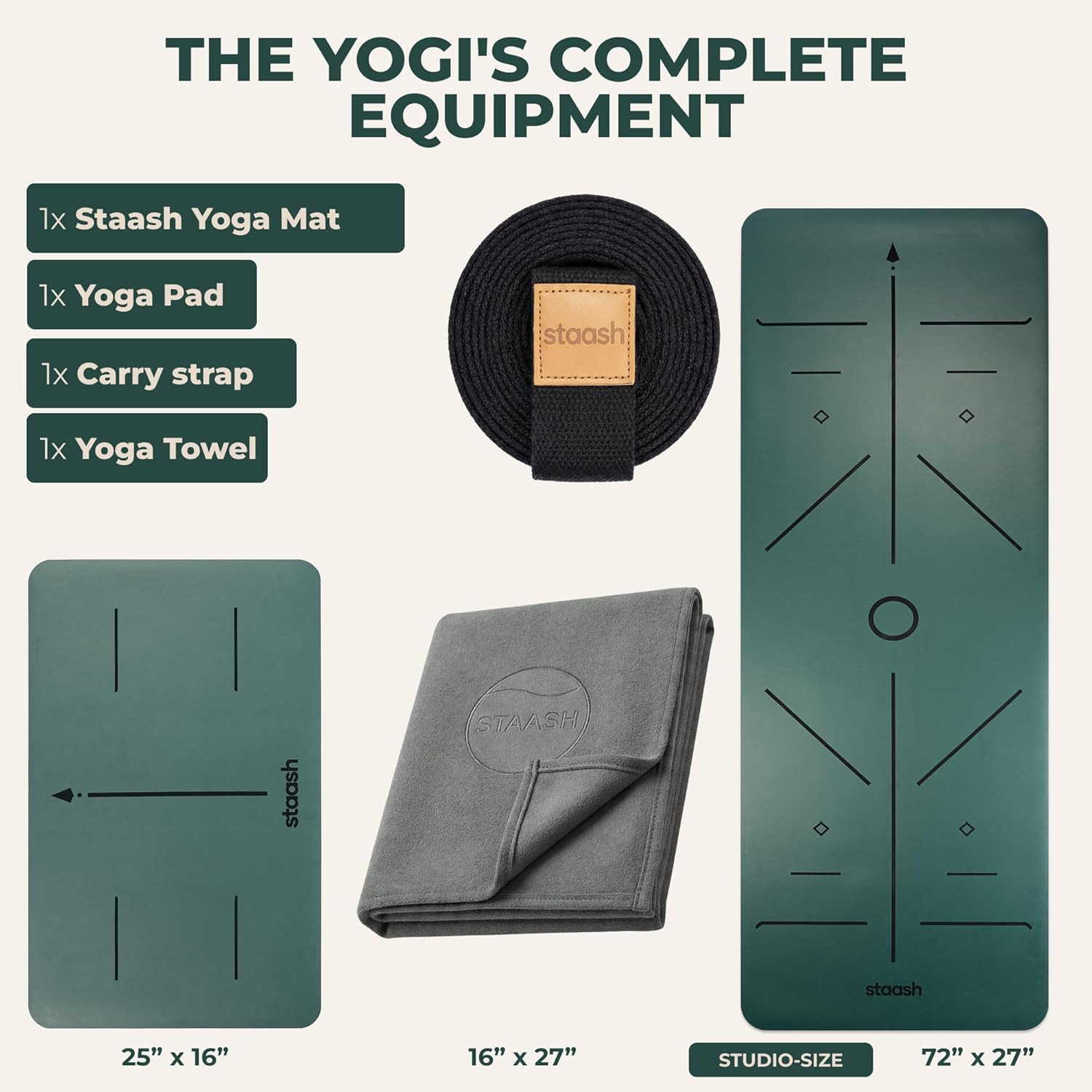 Eco-Friendly Premium Yoga Set: Mat, Towel, Strap & Knee Pad Included