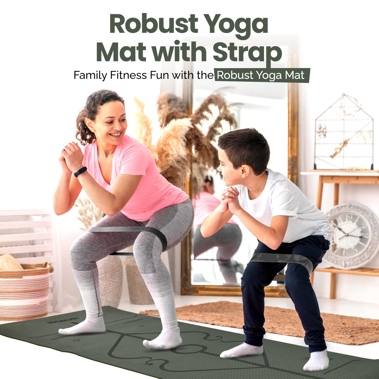 Robust Non-Slip Yoga Mat with Strap, TPE Eco-Friendly Workout Mat for Yoga wi…