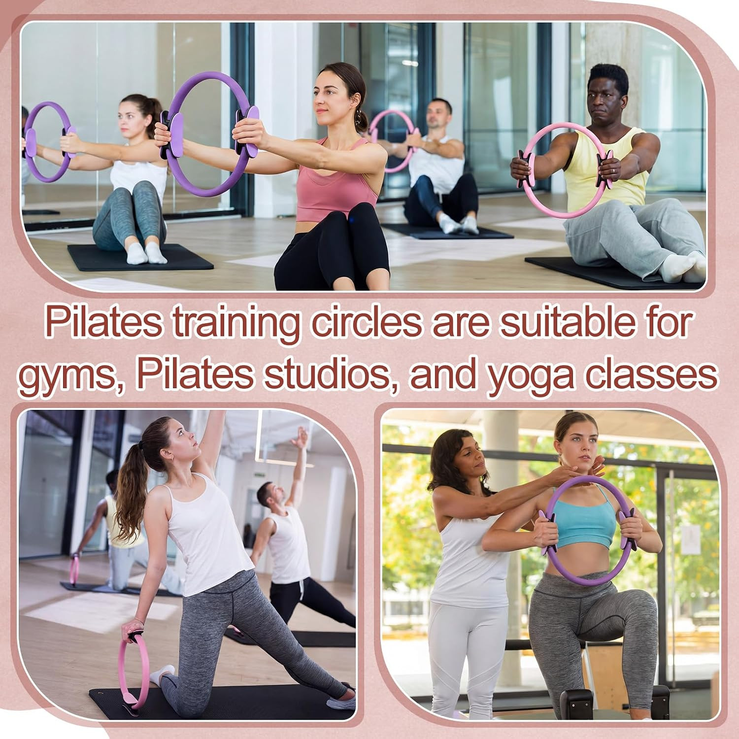 12 Pcs Pilates Rings for Full-Body Toning & Yoga – Lightweight & Flexible