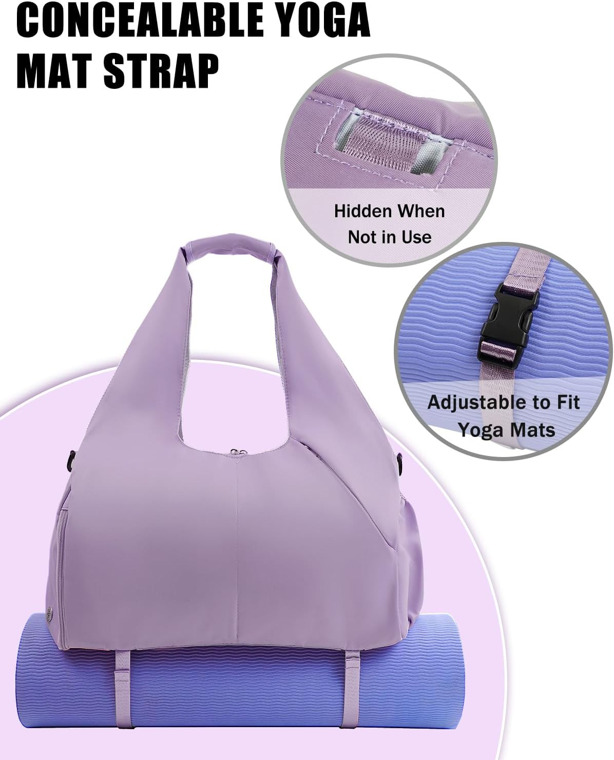 Gym Bag for Women with Shoe Compartment Yoga Mat Bag with Wet Pocket and Water B