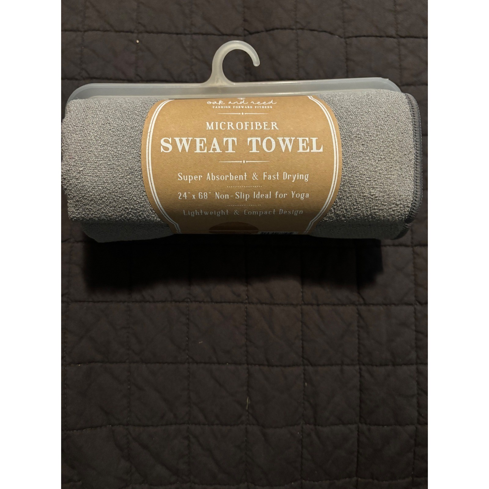 Oak and Reed Yoga Block & Sweat Towel Set Gray Fitness Workout Exercise