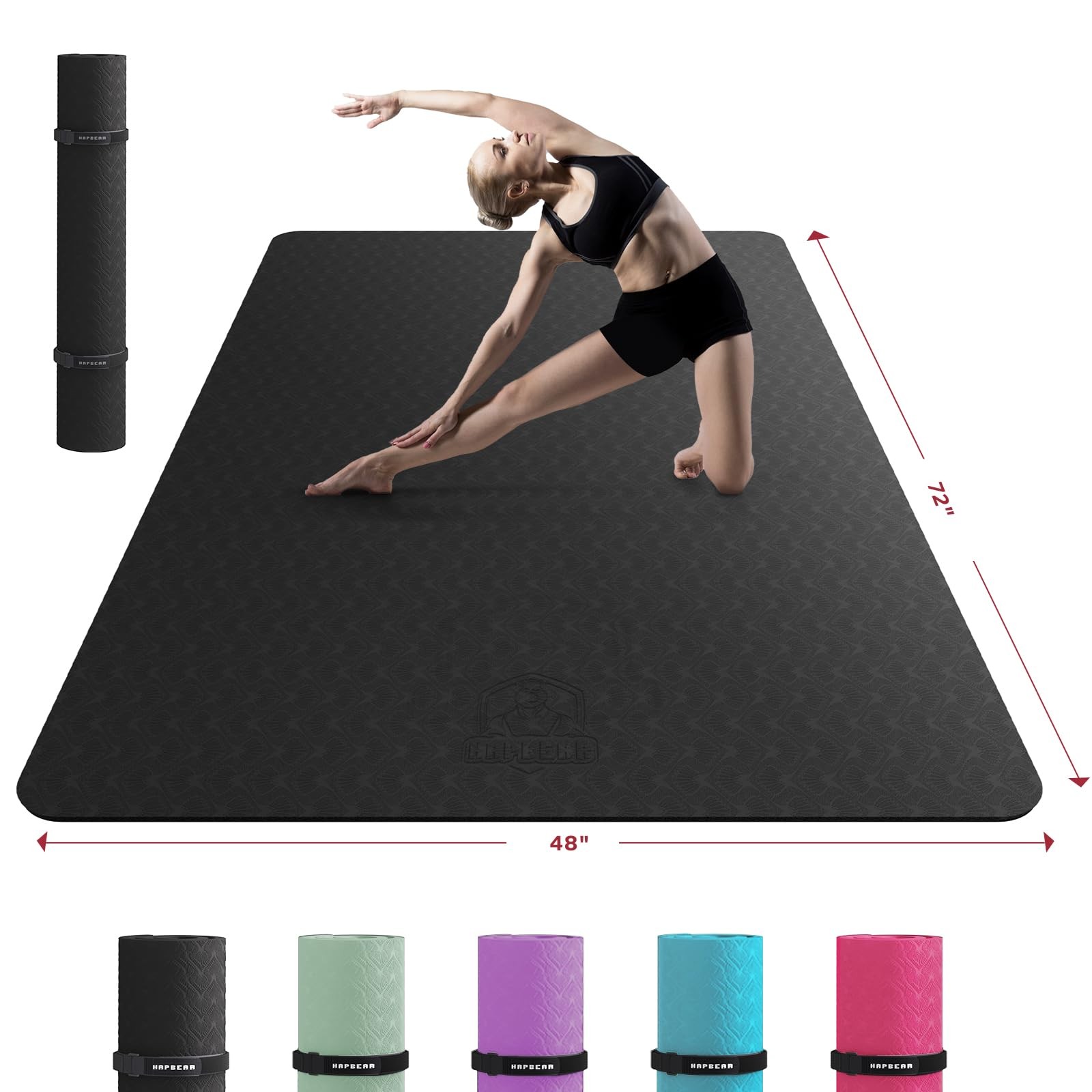 Extra Large Yoga Mat – 72&Prime;x48&Prime;x6mm (1/4 inch), Non-Slip, Durable,Thick Wide E…