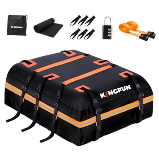 Car Rooftop Cargo Carrier Bag, Waterproof Car Roof Luggage 15 Cubic Feet