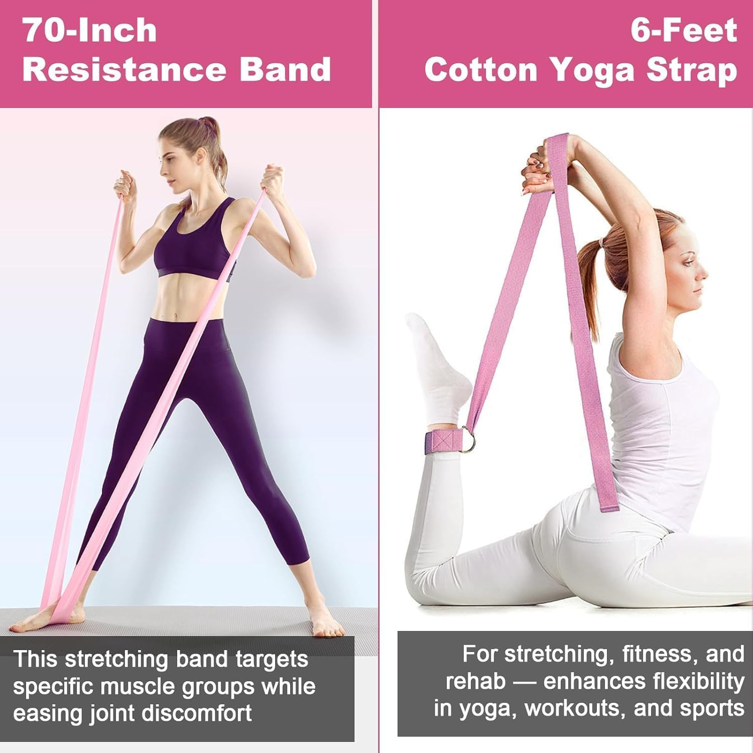 17 Pcs Pilates Equipment,Pilates Set,Women at Home Pilates Kit,Pink Pilates Ring