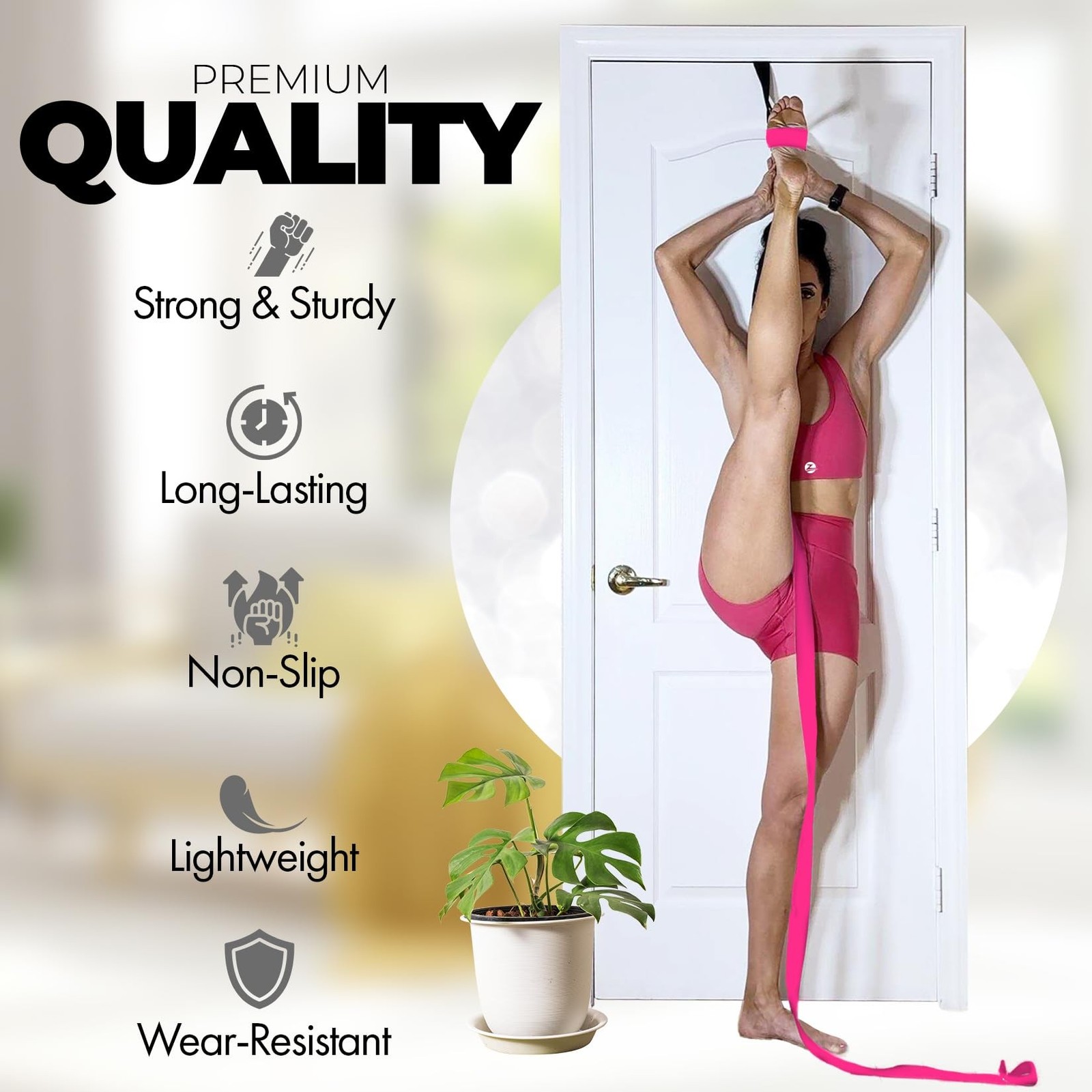 Pilates Stretching Strap with Door Anchor – Flexibility Equipment for Pilates…