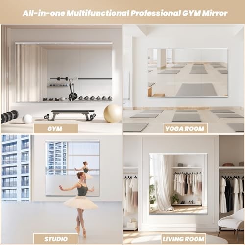 Home Gym Mirror, 48 »X24 »(Each) -3PCS Full Body Mirror for Yoga, Garage,