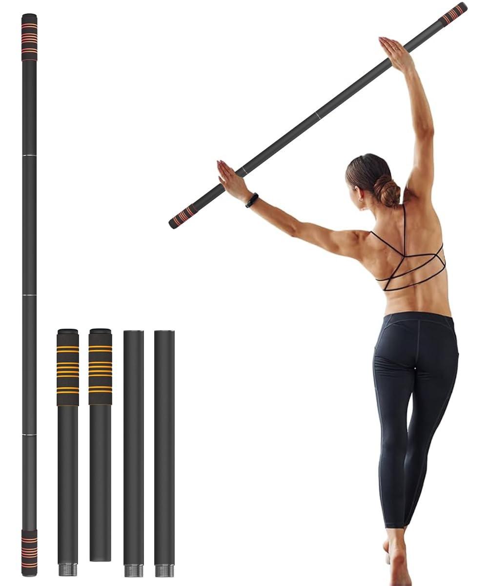 5 ft Yoga Stick Sturdy Steel Portable Mobility Stick Non-Slip Handle for Posture