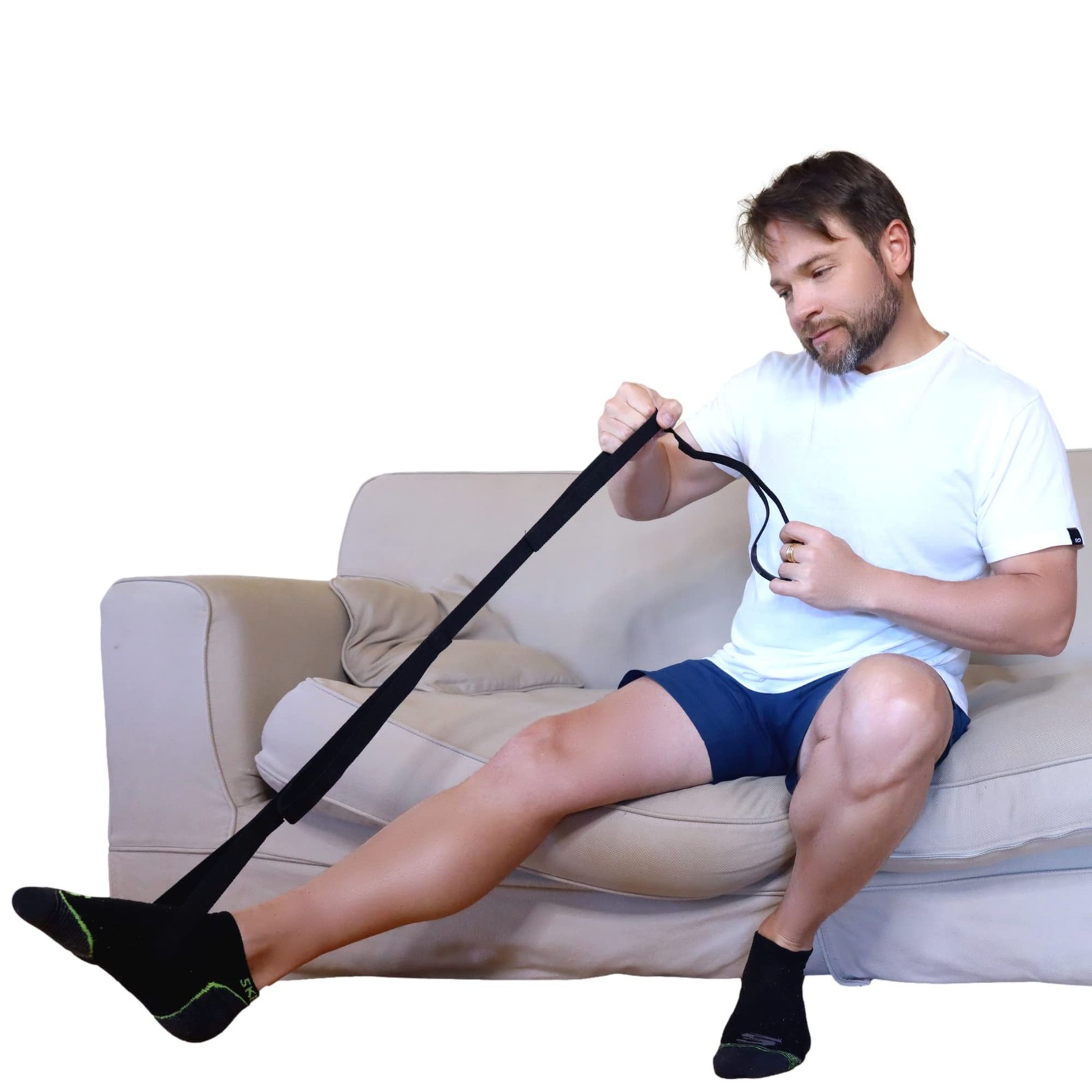 VMA 47” Leg Lifter Strap – Foldable Extra Long Strap with Loops for