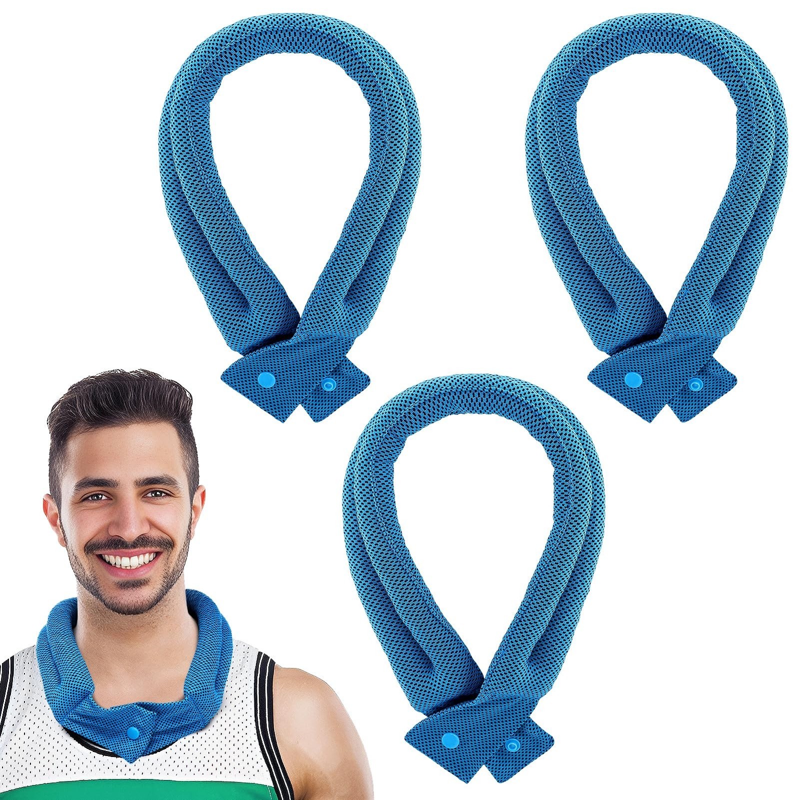 3 Pcs Cooling Neck Wraps – Cooling Towels with Ice Polymer, Soft Breathable N…