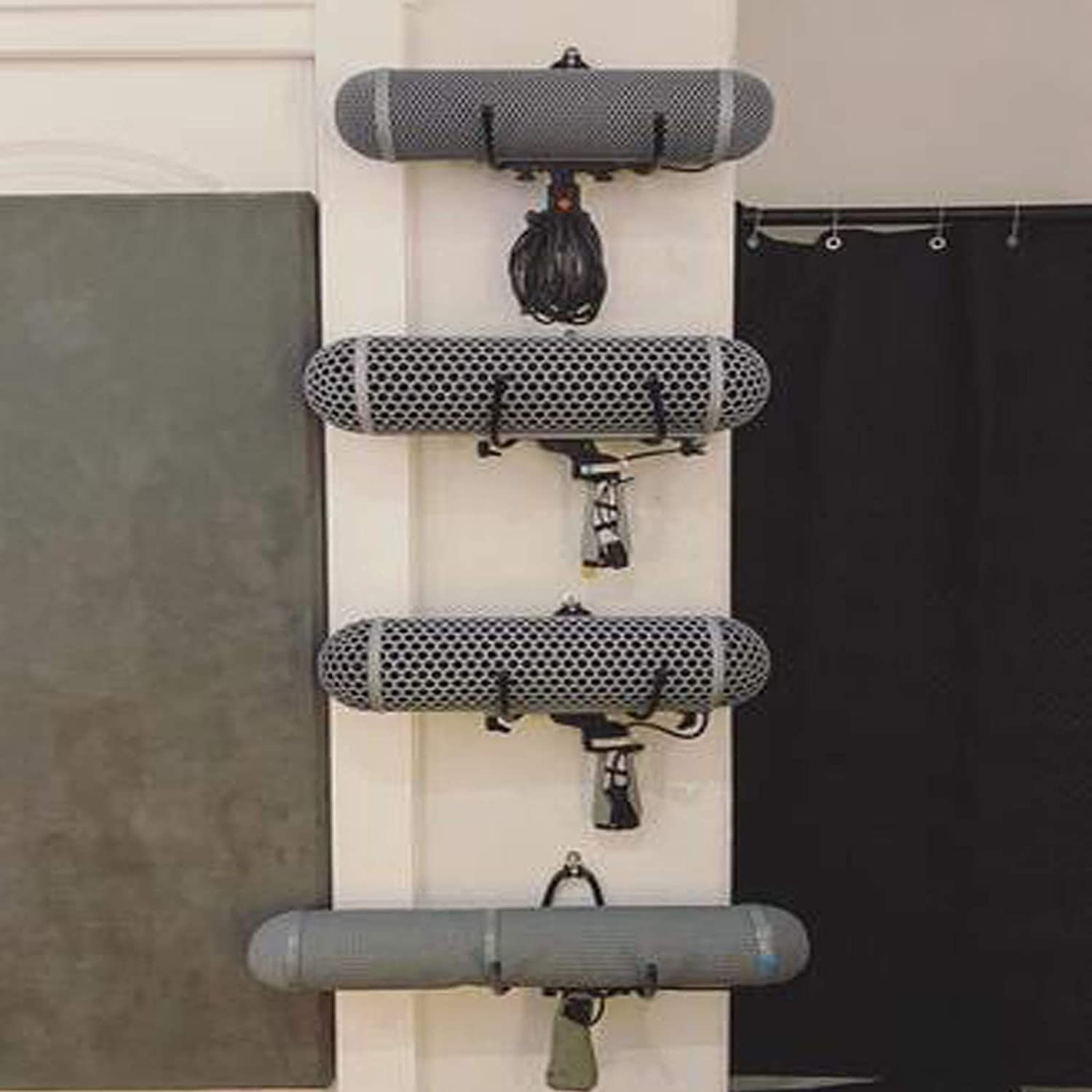 Wall Mount Yoga Mat Foam Roller and Towel Rack Hooks , Exercise Storage…
