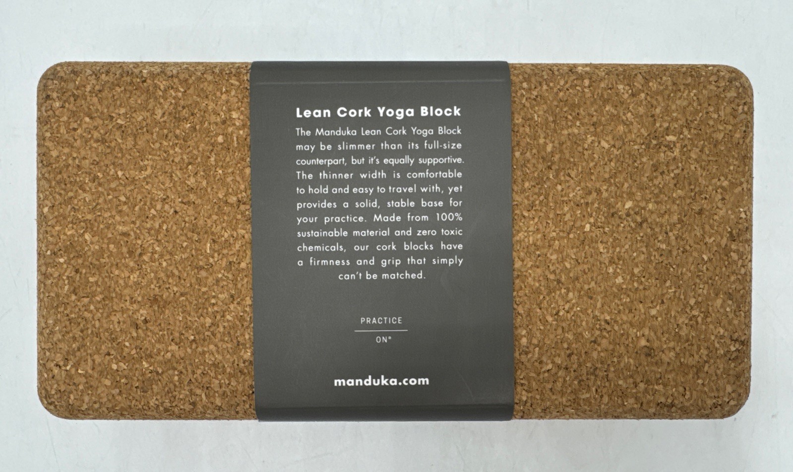 Manduka Cork Lean Yoga Block – Resilient 3&Prime; x 4&Prime; x 8.5&Prime;,