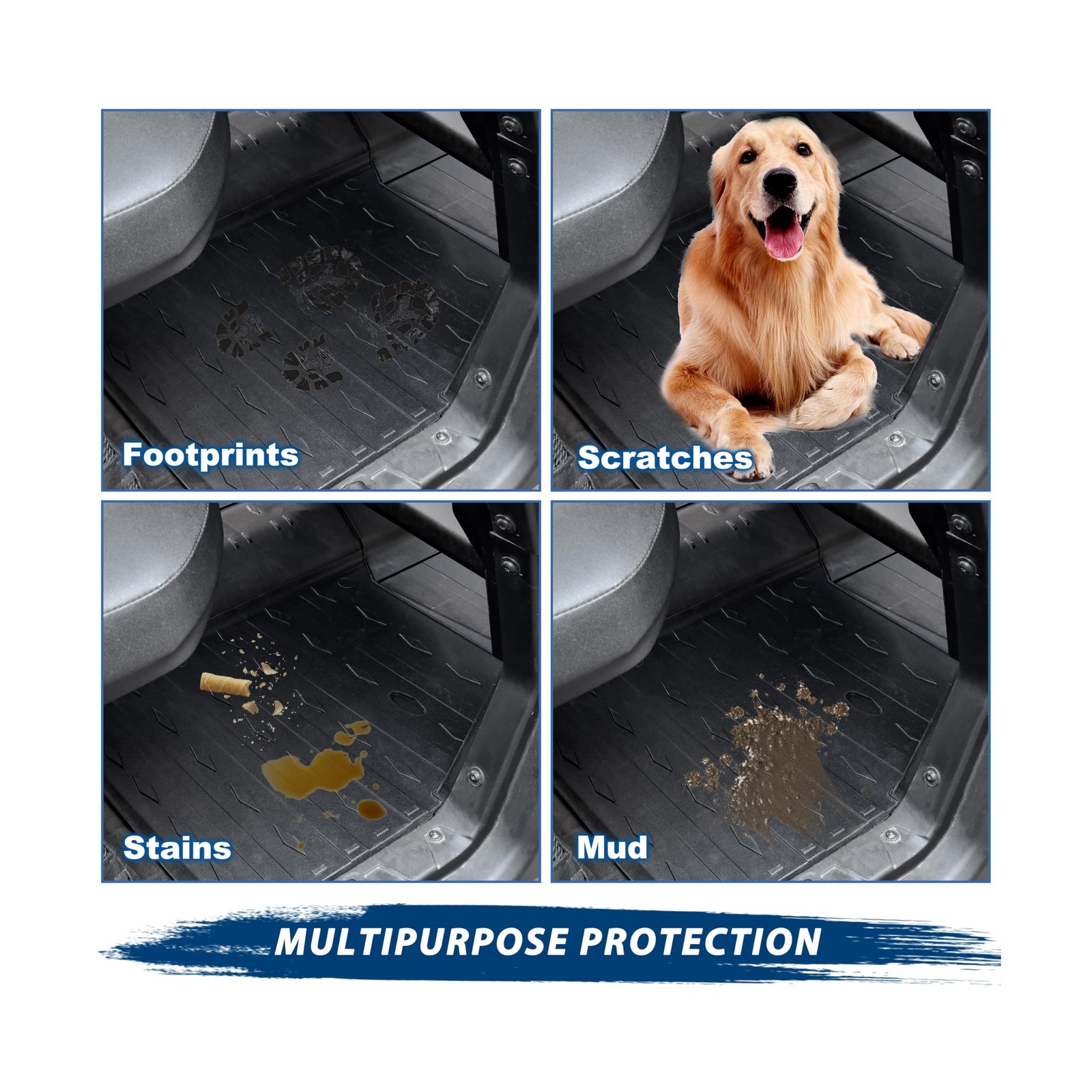 TPE Floor Mats for Can Am Defender Max, Front Rear Anti-Slip Rubber Floor Mat…
