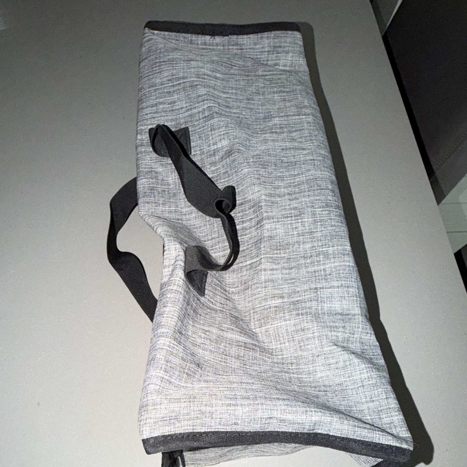 Yoga Mat Bag Large 15L Polyester Zipper Adjustable Strap Gray/Black 25×6&Prime;
