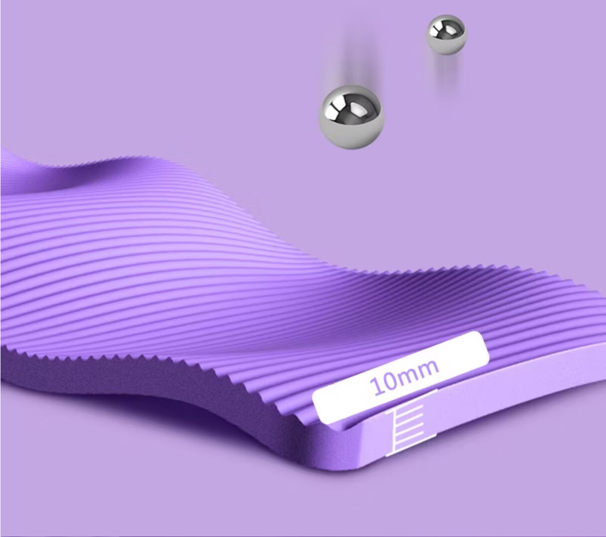 Purple Yoga Mat 10mm Thick Non-Slip 183x61cm + FREE Carry Bag Home Fitness