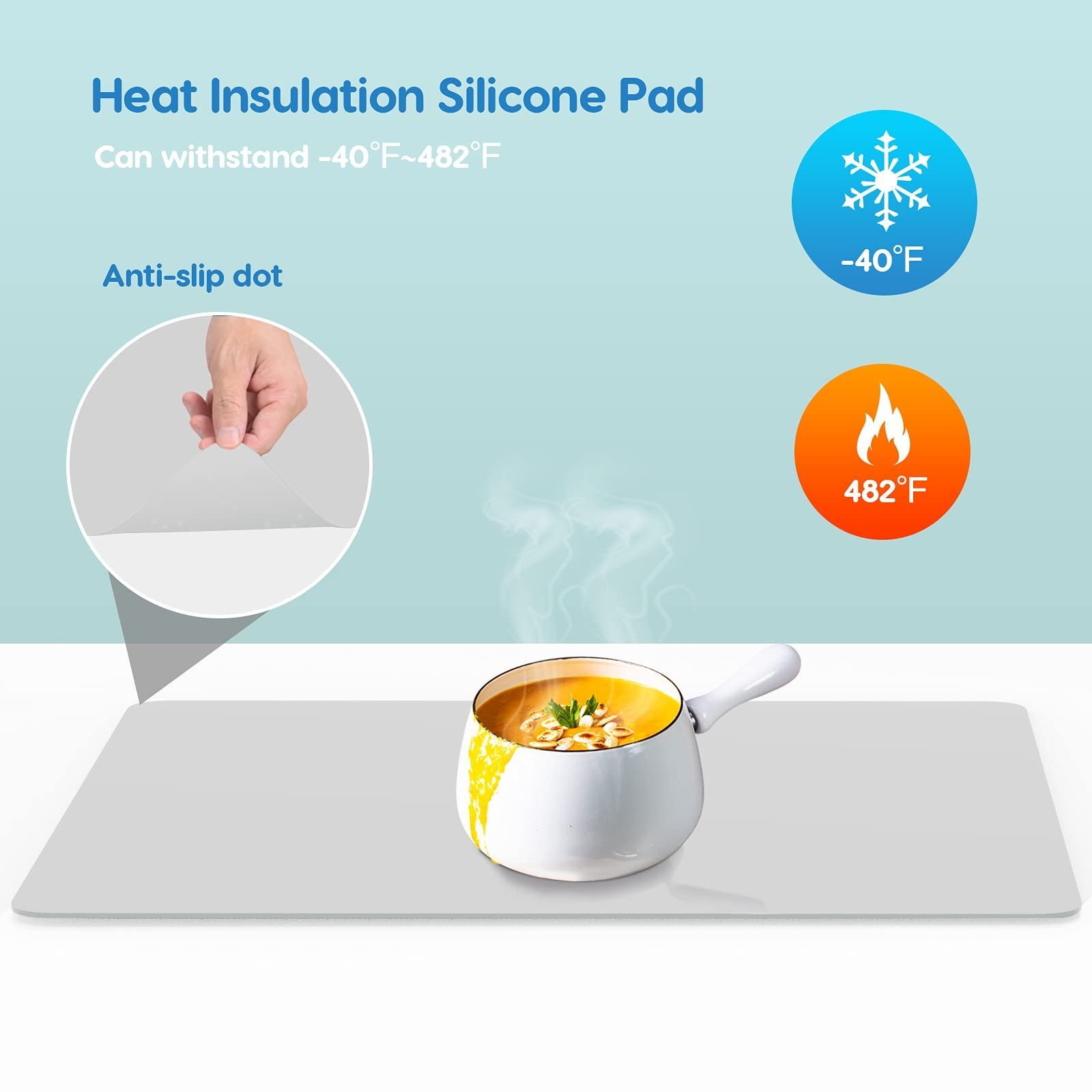 AECHY Extra Large Silicone Mat 35.3&Prime;x23.5&Prime;x0.08&Prime;, Multipurpose Silicone Mat T…