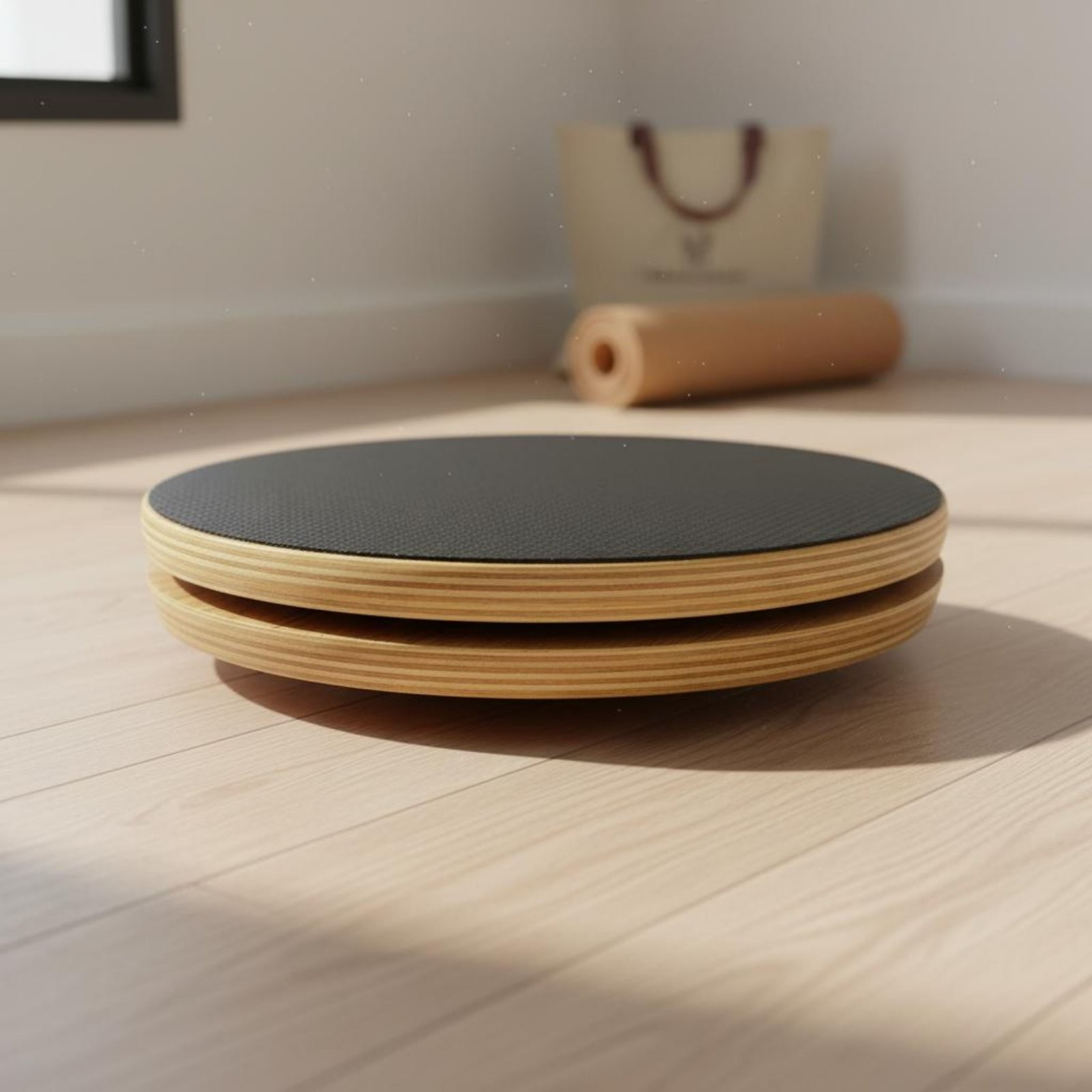 2 Pieces Wooden Pilates Disc Sturdy Wood Pilates Rotation Board Stretching