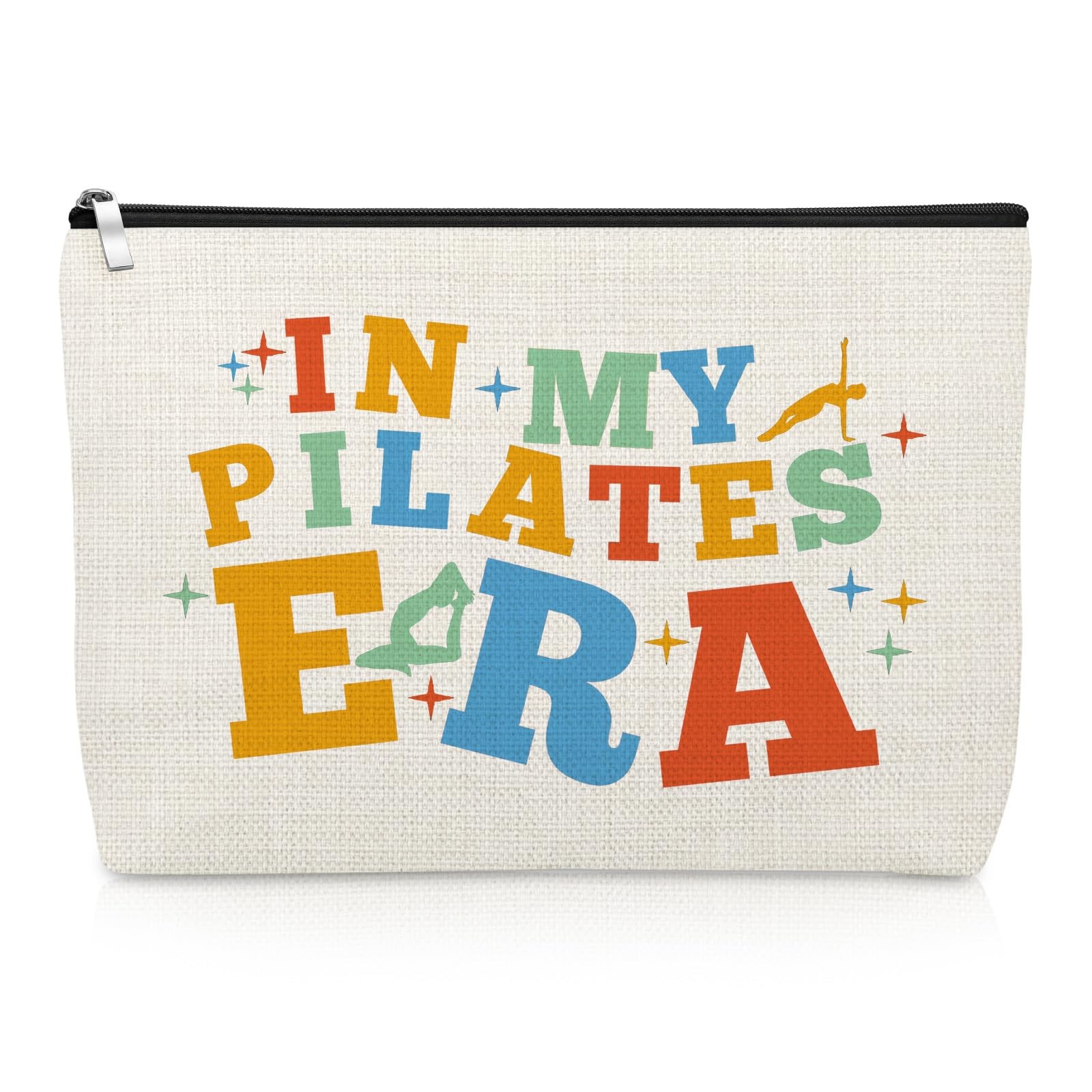 Pilates Makeup Bag Lover Gifts Yoga Presents for Women Off White