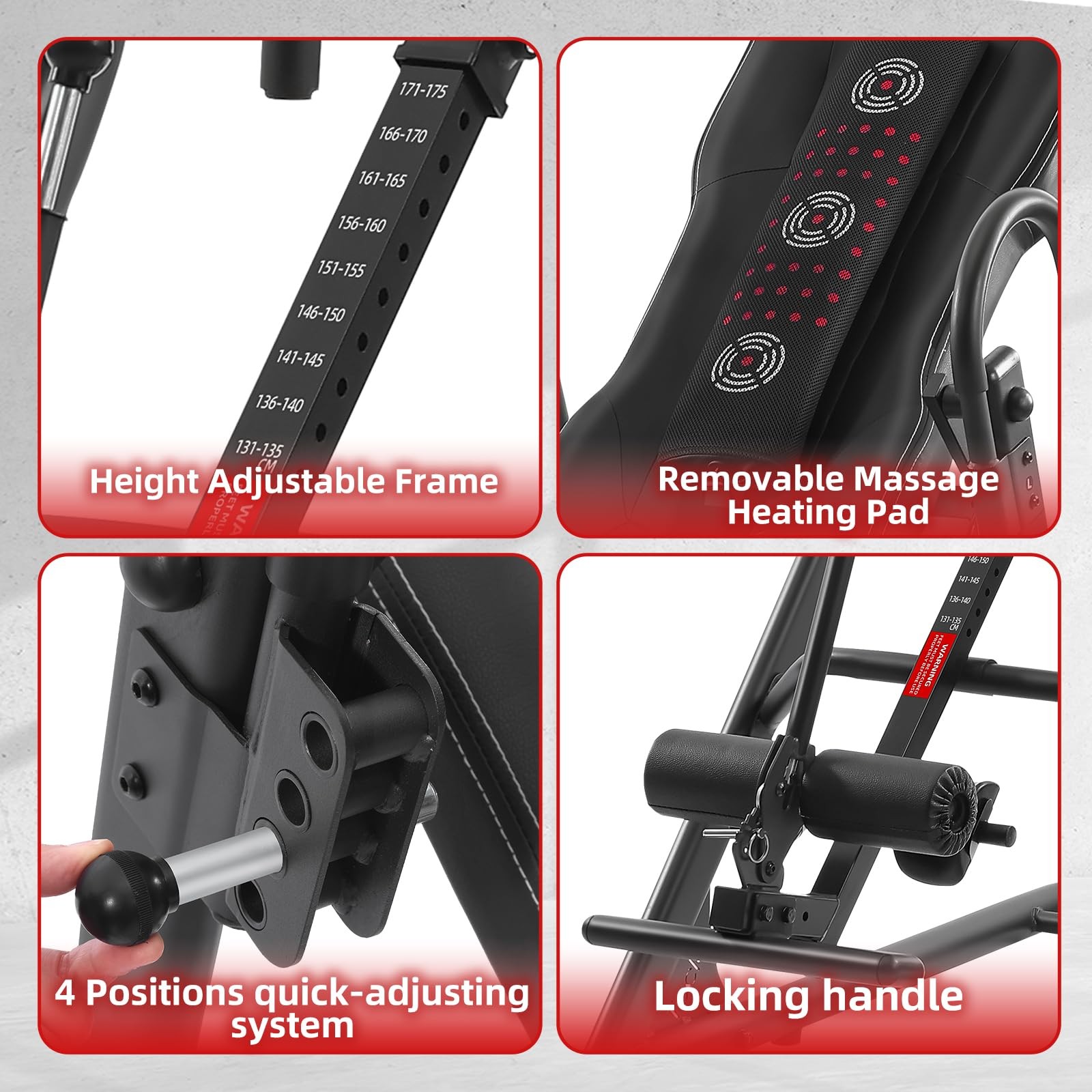 Inversion Table,Advanced Heat and Massage Function,Strength Training Inversio…