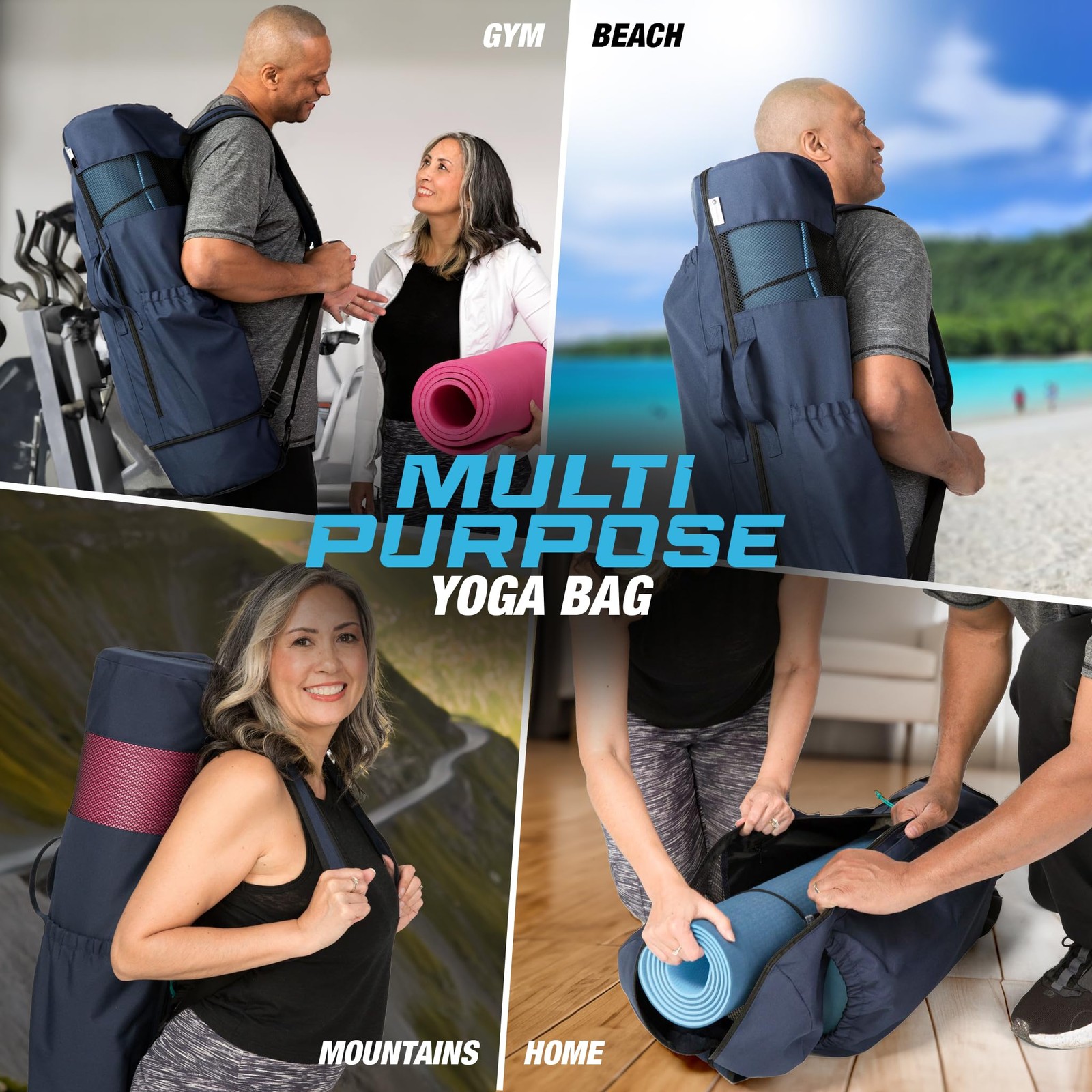 Yoga Mat Bag Carrier for Women and Men – Gym Bag with Yoga Mat Holder, Conver…
