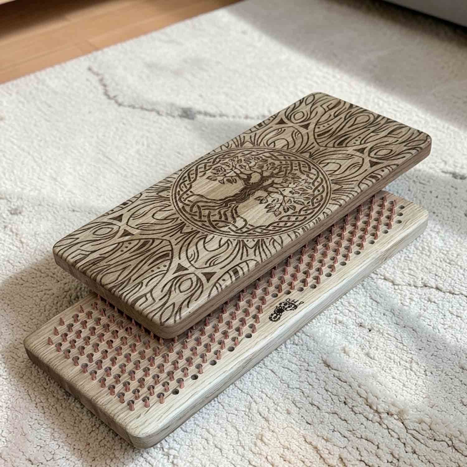 Sadhu board nails from 100% ash wood for yoga meditation, 0.39in, »Tree of Life « 