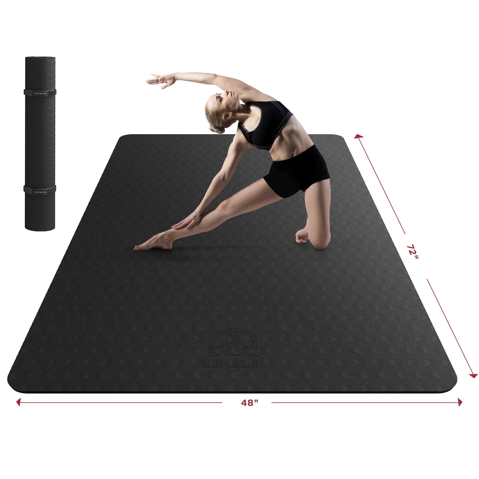 Extra Large Yoga Mat – 72&Prime;x48&Prime;x8mm (1/3 inch), Non-Slip, Durable,Thick Wide E…