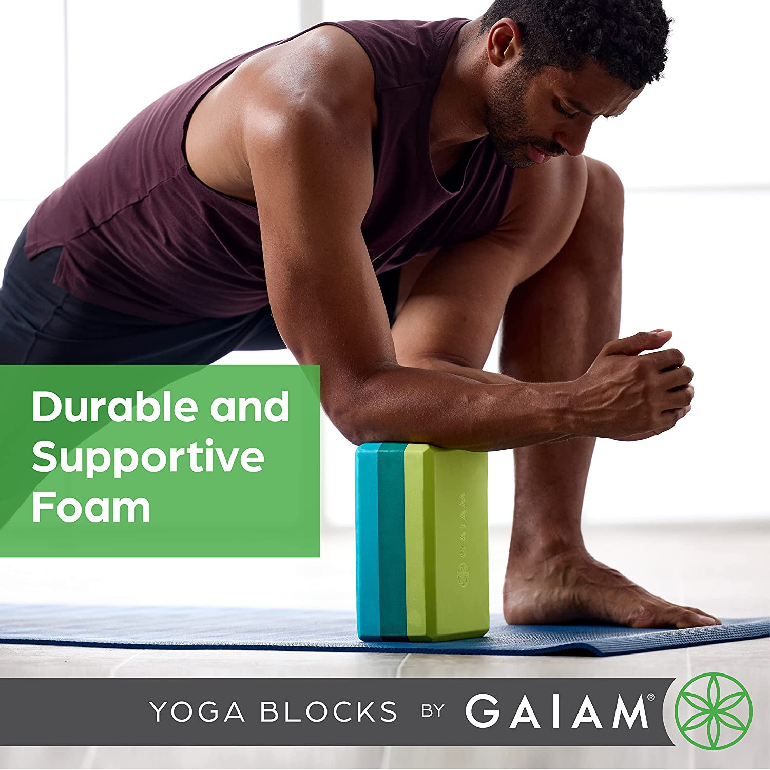 Yoga Block – Latex-Free EVA Foam – Soft Non-Slip Surface, Beveled Edges