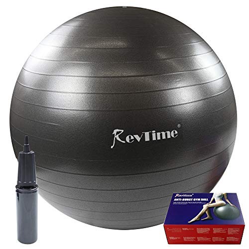 RevTime Pelota de gimnasio ultra gruesa antiestallidos de 25.6 in con bomba de