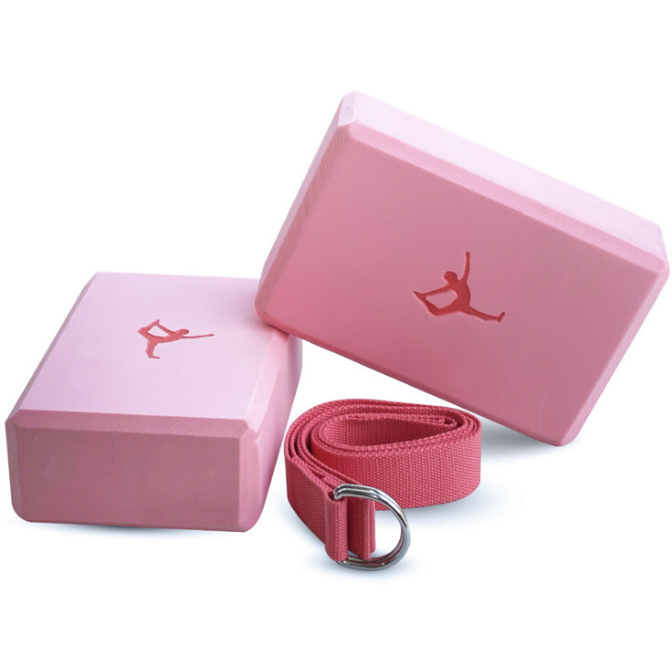 My Yoga Bundle Set – 2 EVA Foam Yoga Blocks with 6 foot Yoga Strap