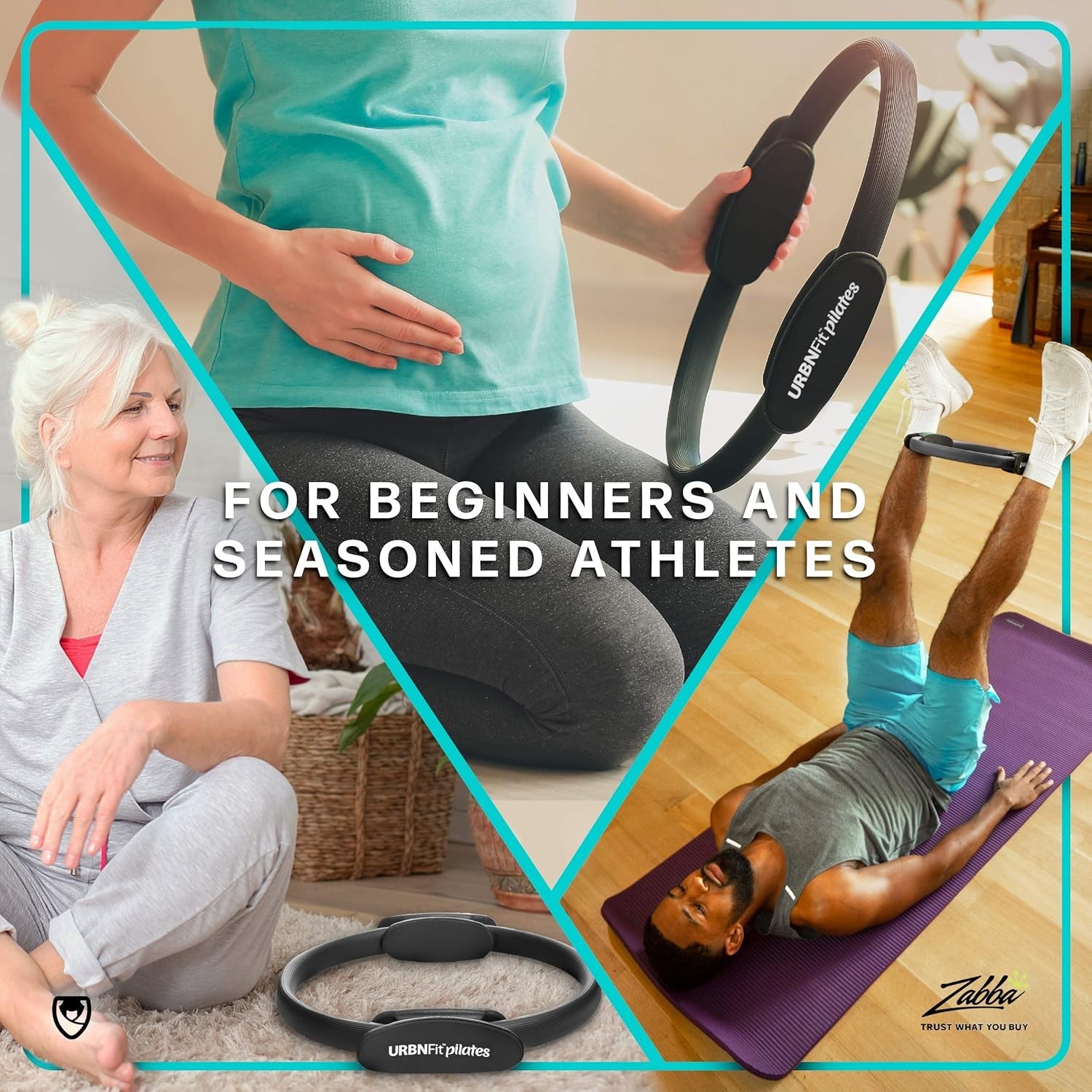 Versatile 12&Prime; Pilates Circle with Dual Grip for Sculpting & Toning Workouts