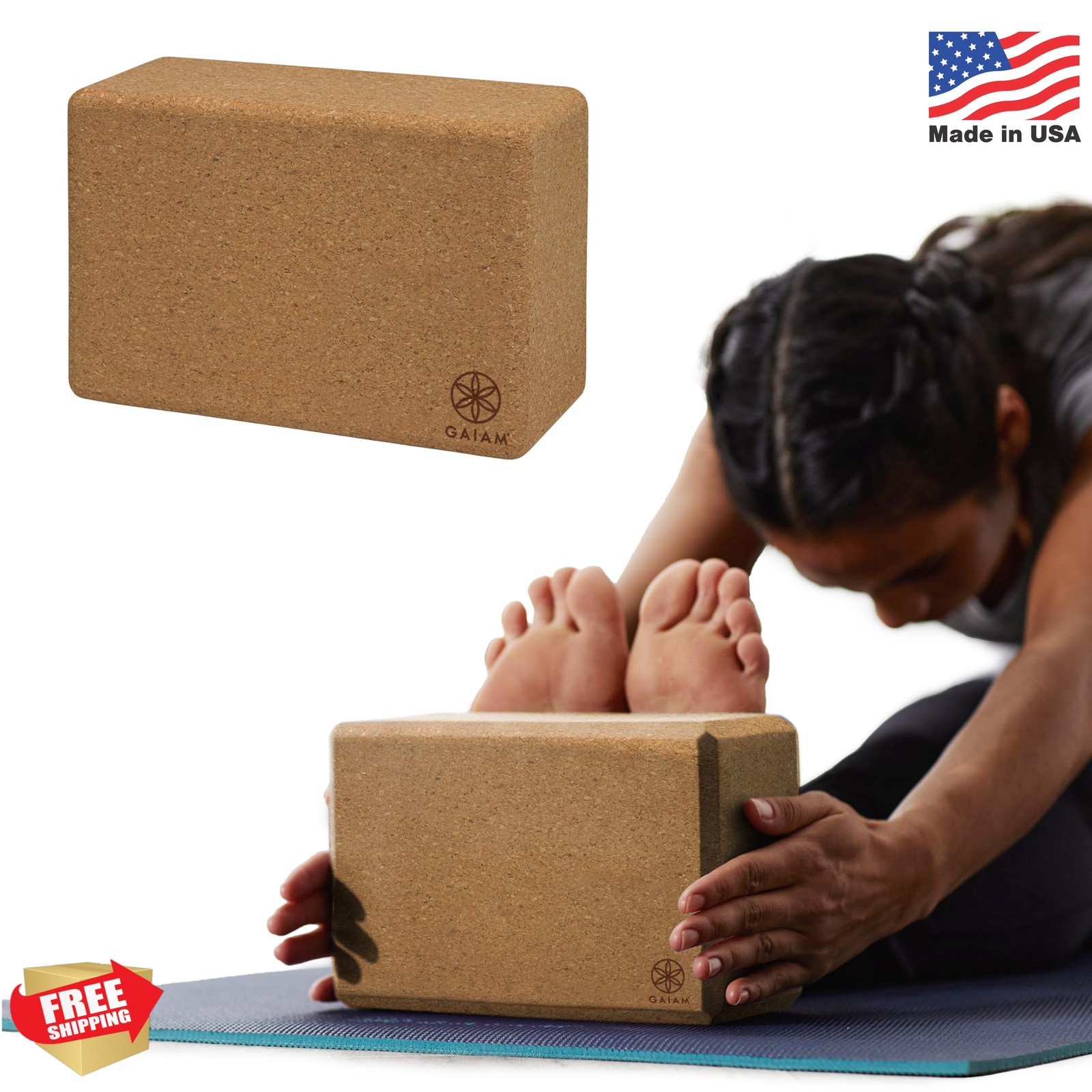 Gaiam Yoga Block – Supportive Latex-Free Eva Foam – Soft Non-Slip Surface with B