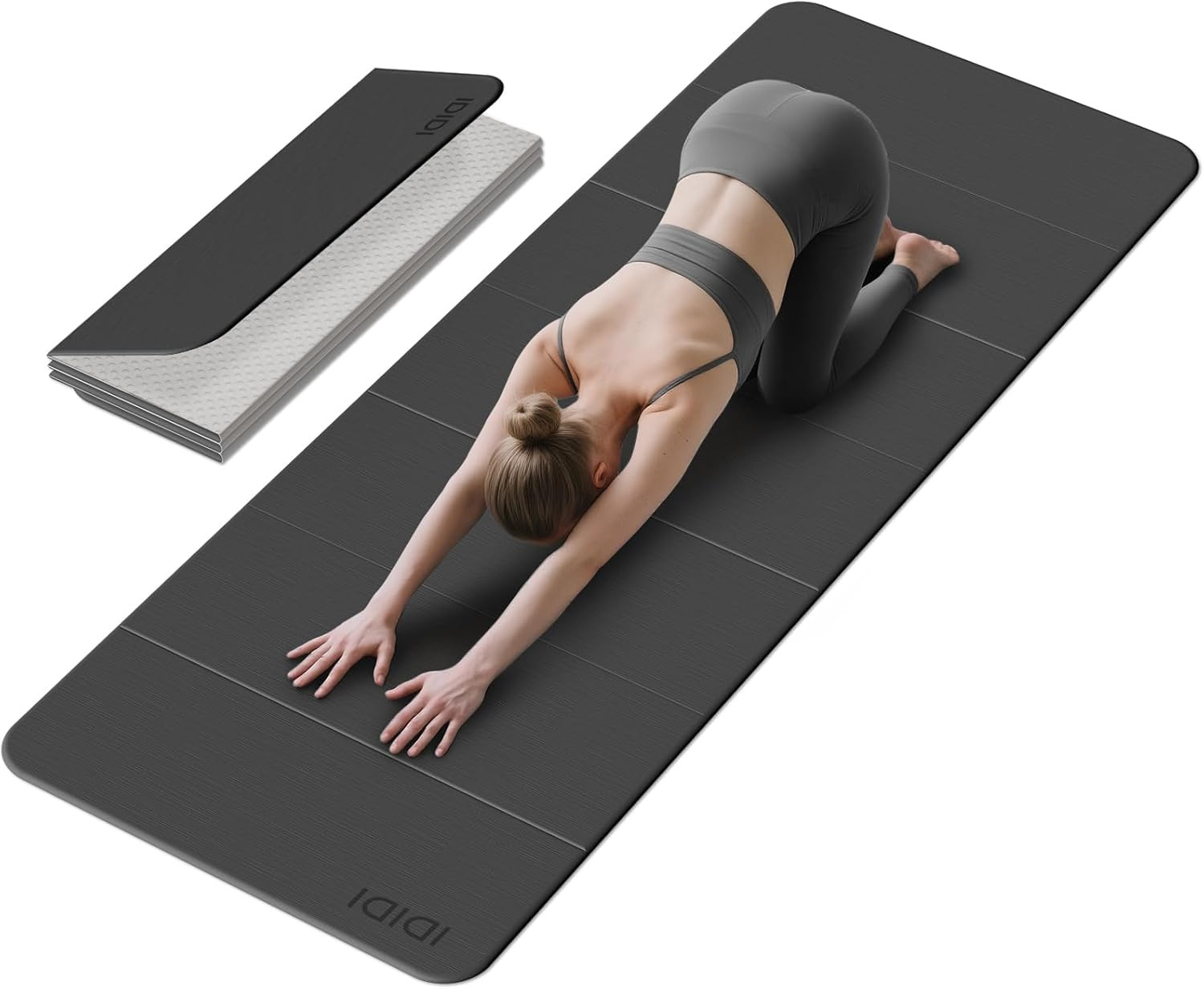 Extra Large Foldable Yoga Mat 74&Prime;x31.5&Prime;, 8mm Non-Slip for Home & Travel