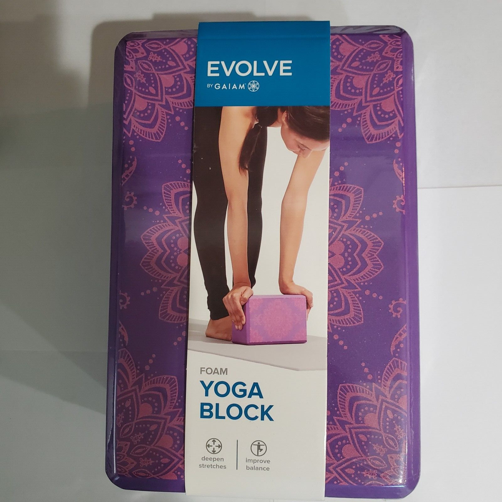 Evolve Foam Yoga Block Grey 9&Prime; x 6&Prime; x 4&Prime; Deepen Stretch Improve Balance