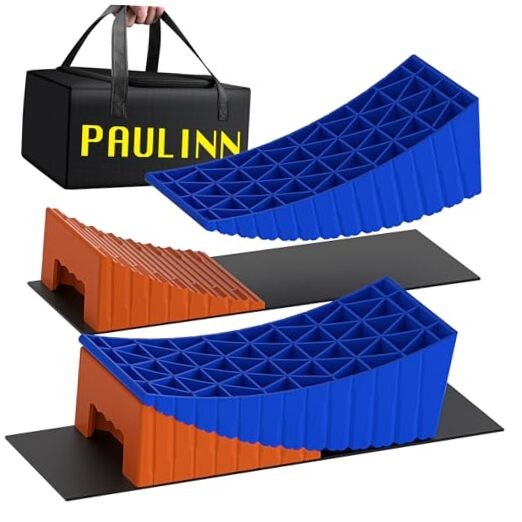 RV Camper Levelers, 2 Packs RV Leveling Blocks Heavy Duty & Blue-Orange