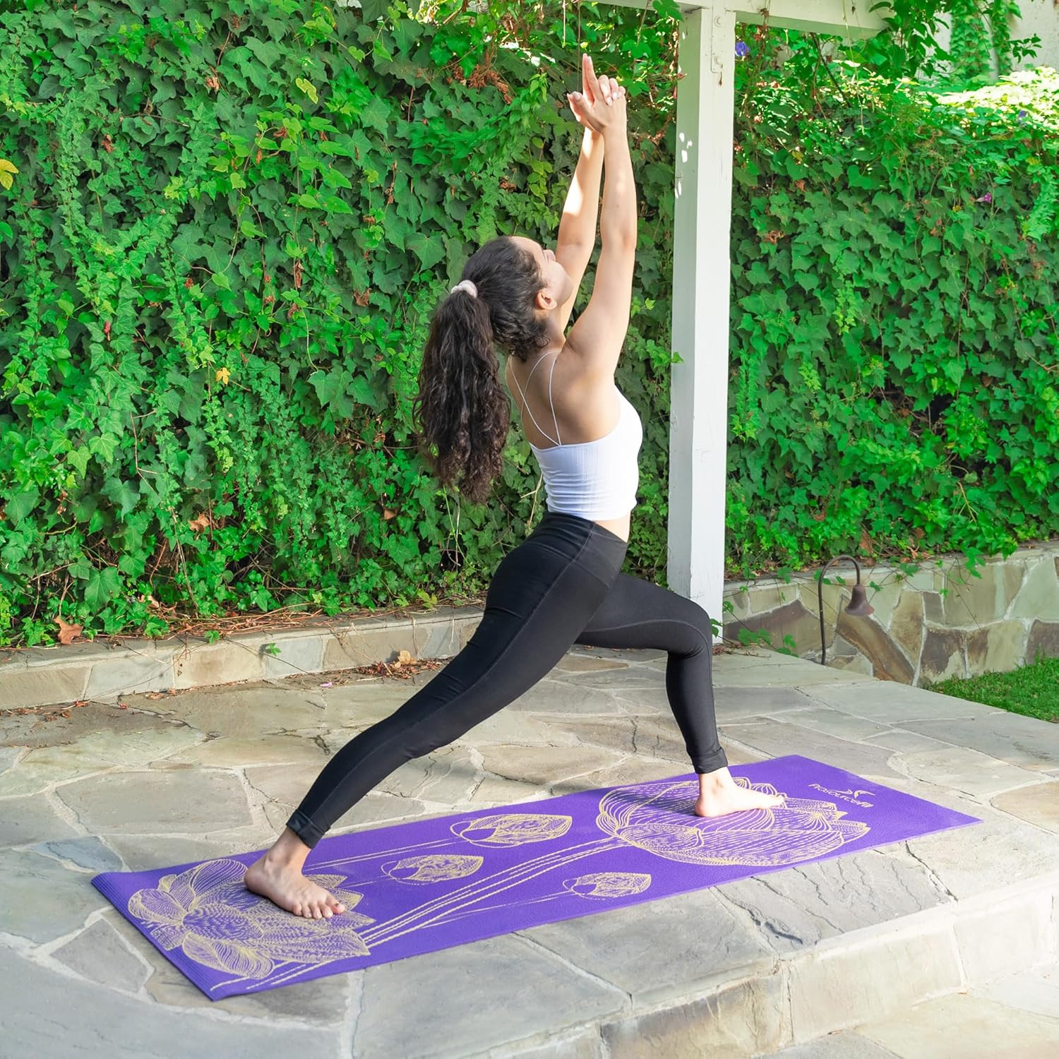 Feather Yoga Mat 3/16&Prime; (5Mm) Thick Workout Surface with Exclusive Printed Design