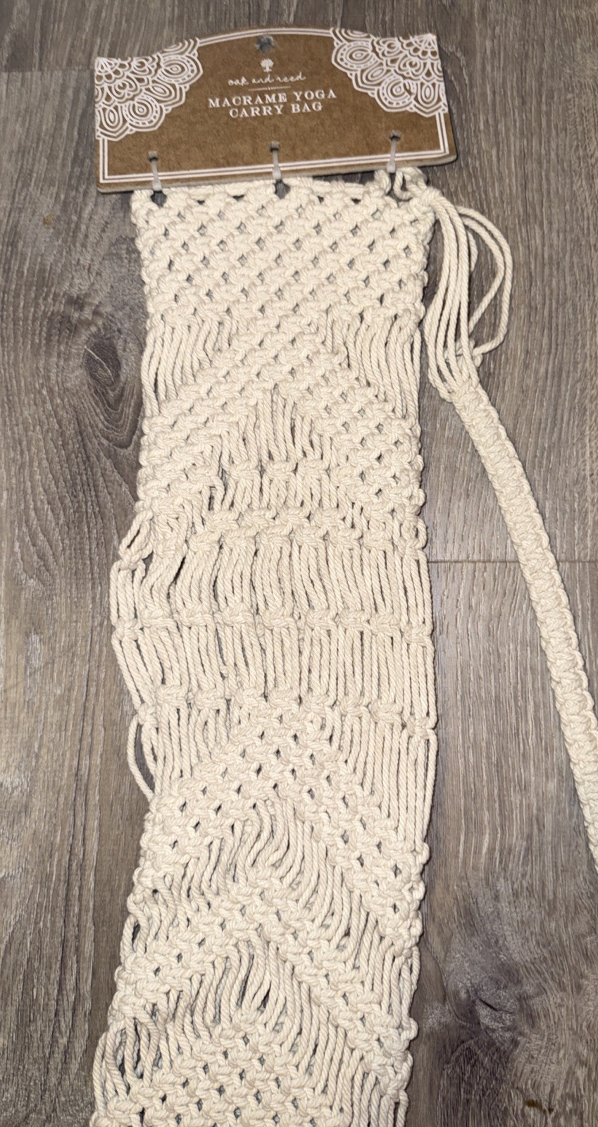 Oak And Reed Macrame Yoga Mat Carry Bag 100% Cotton Boho Made In India NWT