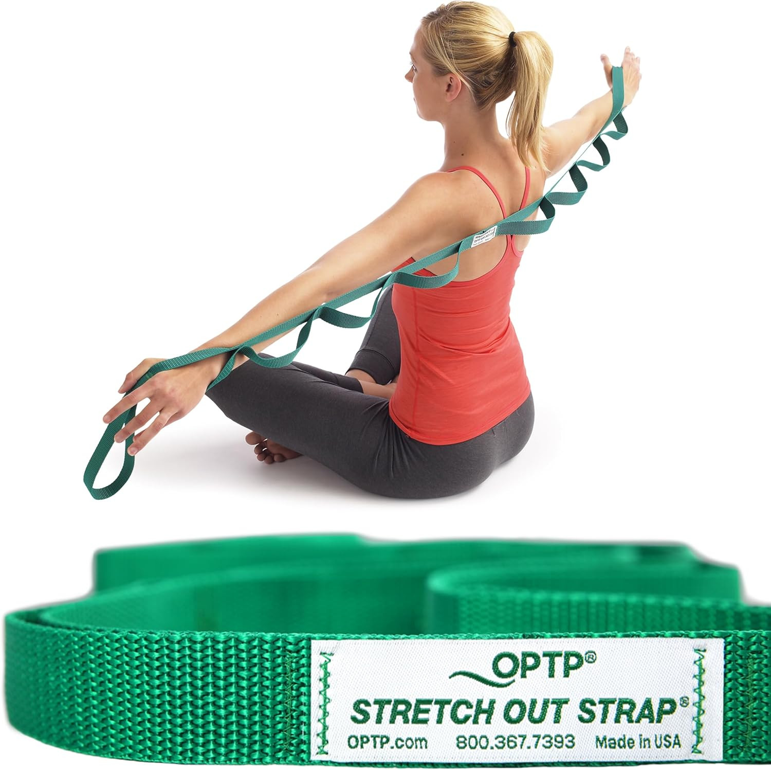 OPTP the Original Stretch Out Strap with Exercise Book, for Flexibility and Mobi