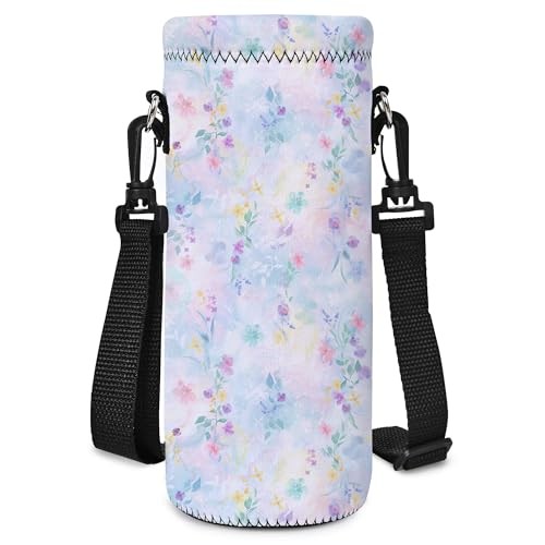 Neoprene/750ML/1000ML Water Bottle Bag Carrier – Portable 500ML – Nice Flowers