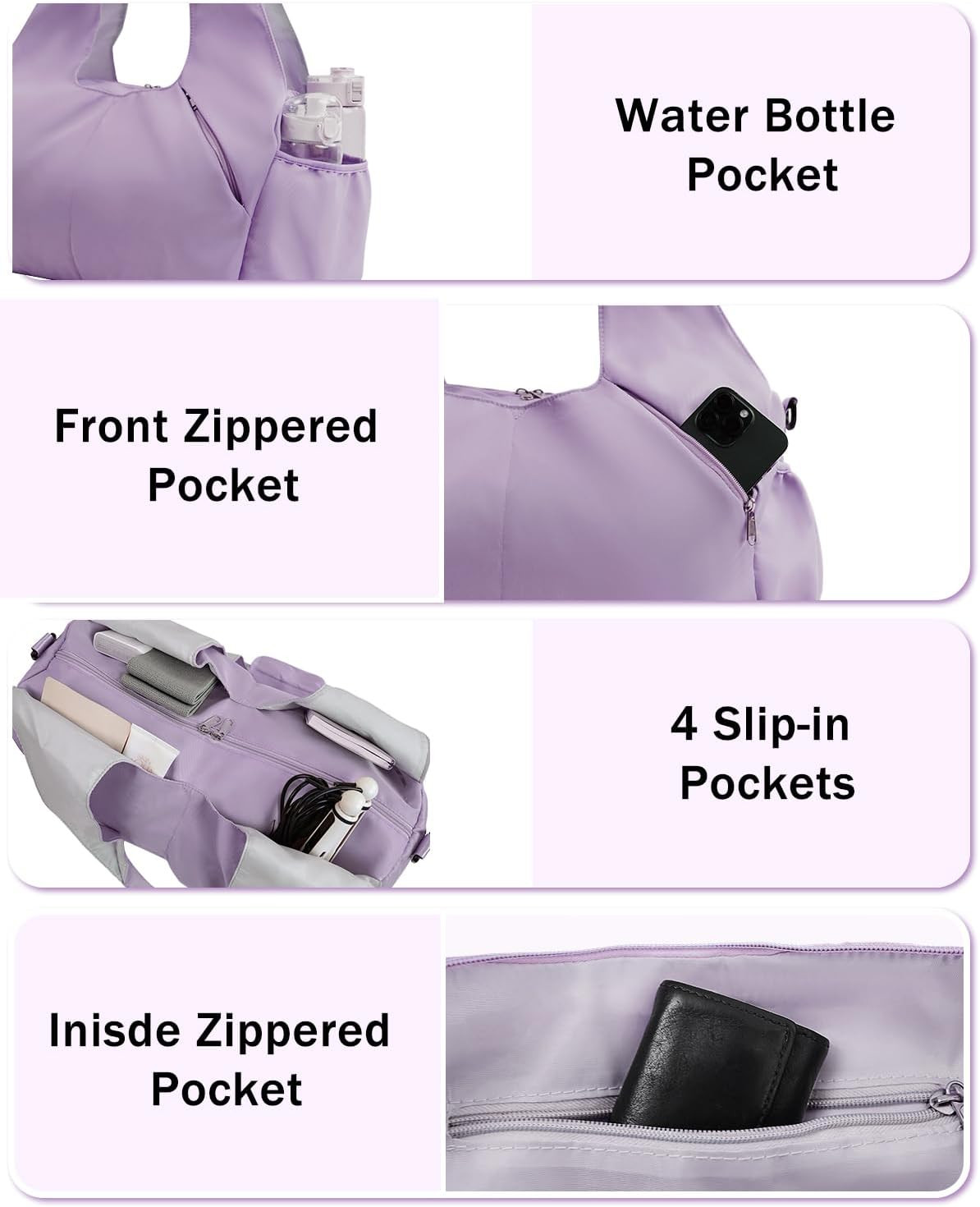 Gym Bag for Women with Shoe Compartment Yoga Mat Bag with Wet Pocket and Water B